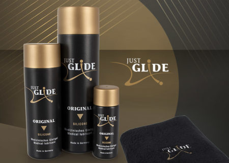 Neues vom ORION Großhandel: „Just Glide Silicone“ jetzt im Set mit Handtuch gratis!