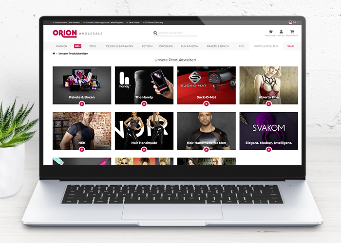 New features for more overview and service: Online shopping at ORION Wholesale