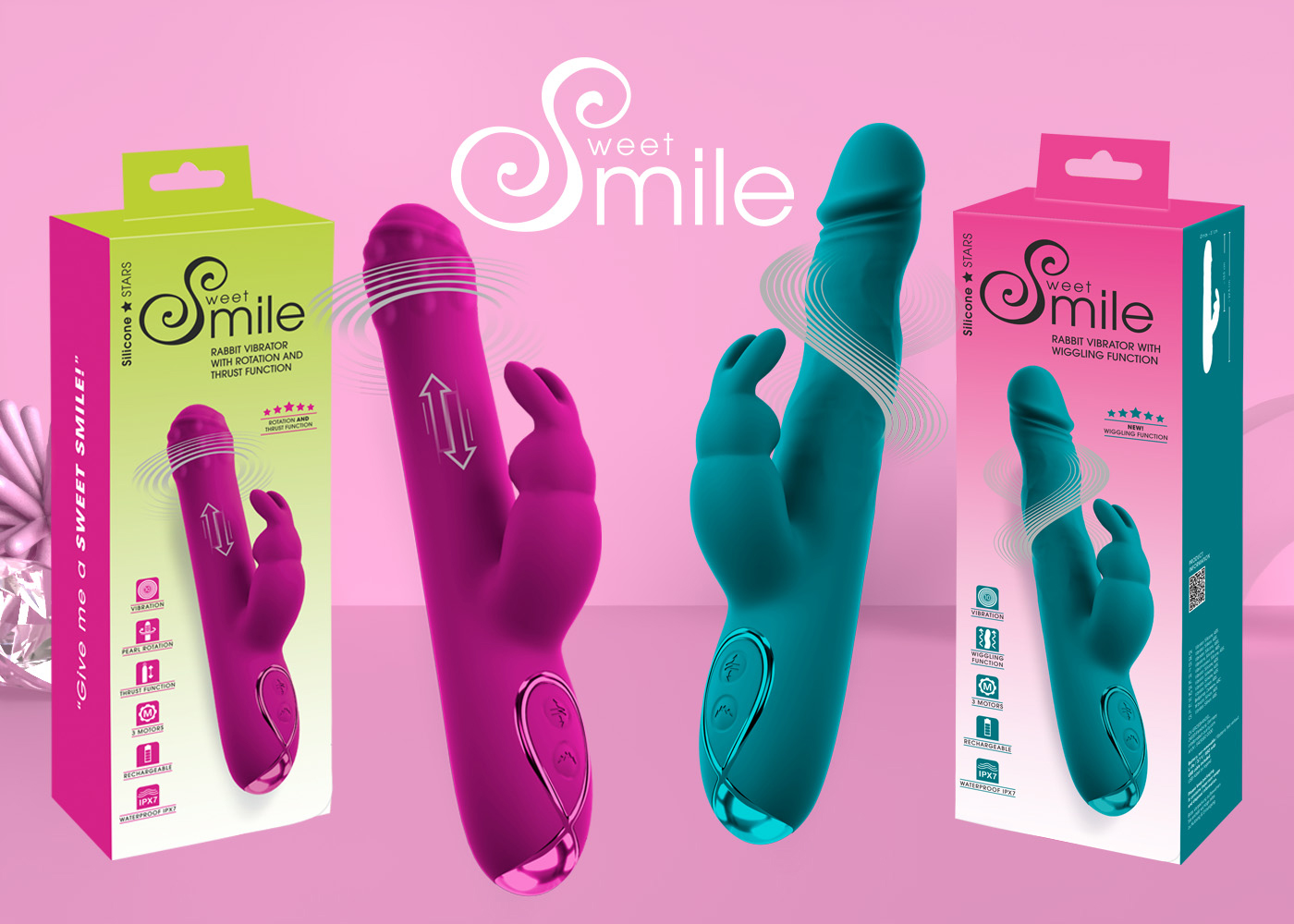 Dynamic rabbit vibrators with mega vibes from Sweet Smile